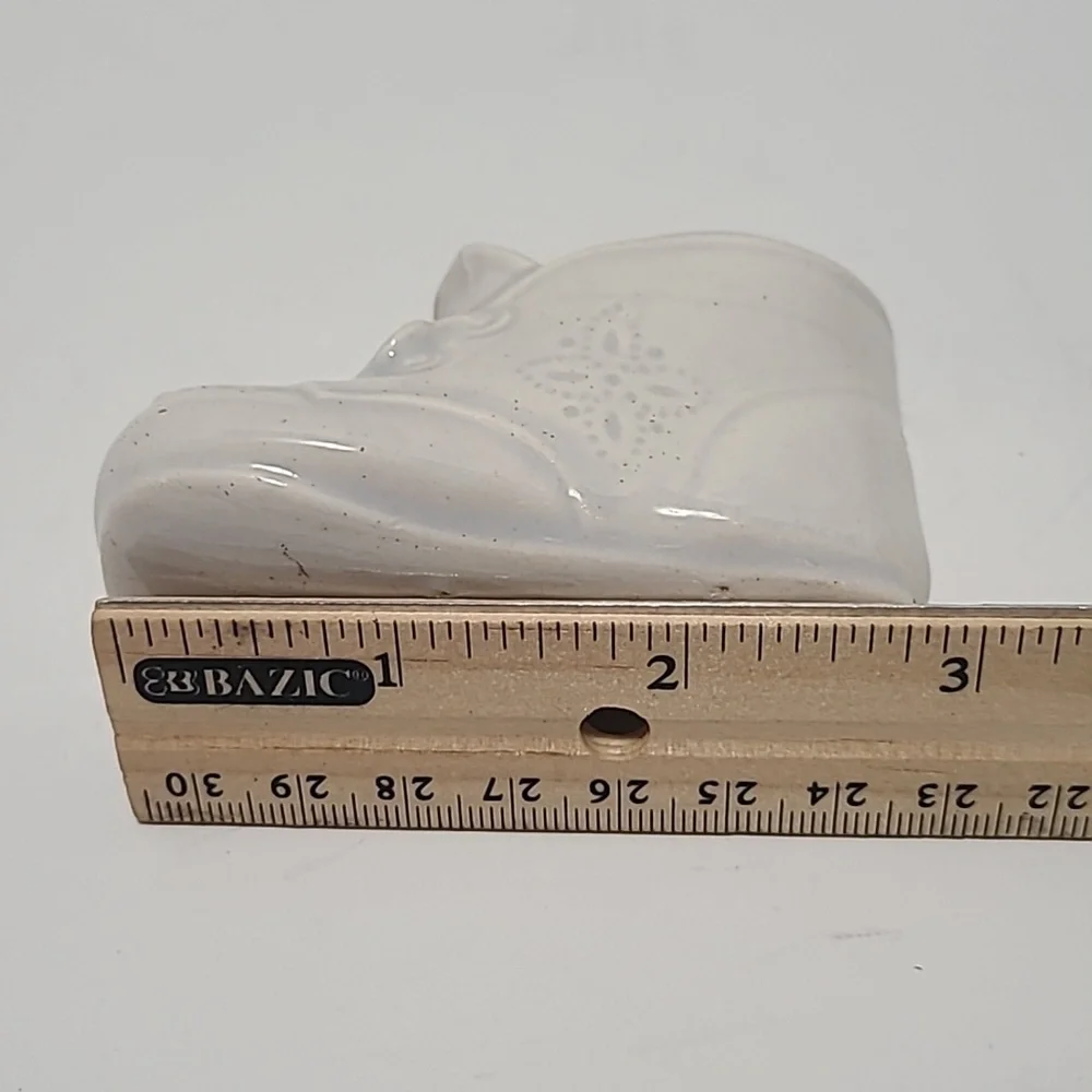 Vintage‎ Porcelain White Baby Bootie Shoe Figurine